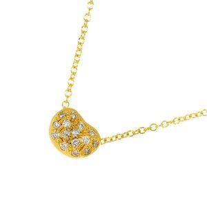 TIFFANY Co. Bean Diamond Necklace 18K Yellow Gold 750